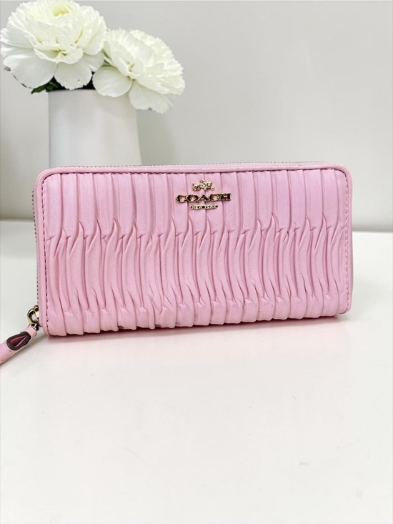 Coach Handbags - Coach Madison Pink Gathered All Leather Wallet